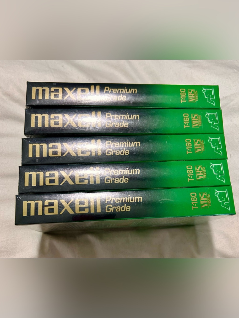 Premium Grade VHS T-160 Pack in Green -5CT New in Wrapper